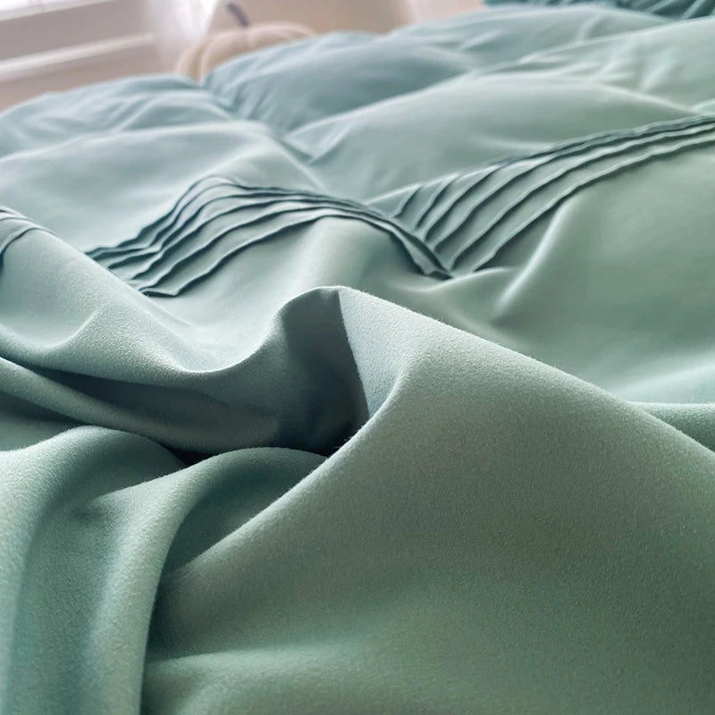 100% Cotton Solid Color Vintage Ruffled Duvet Cover