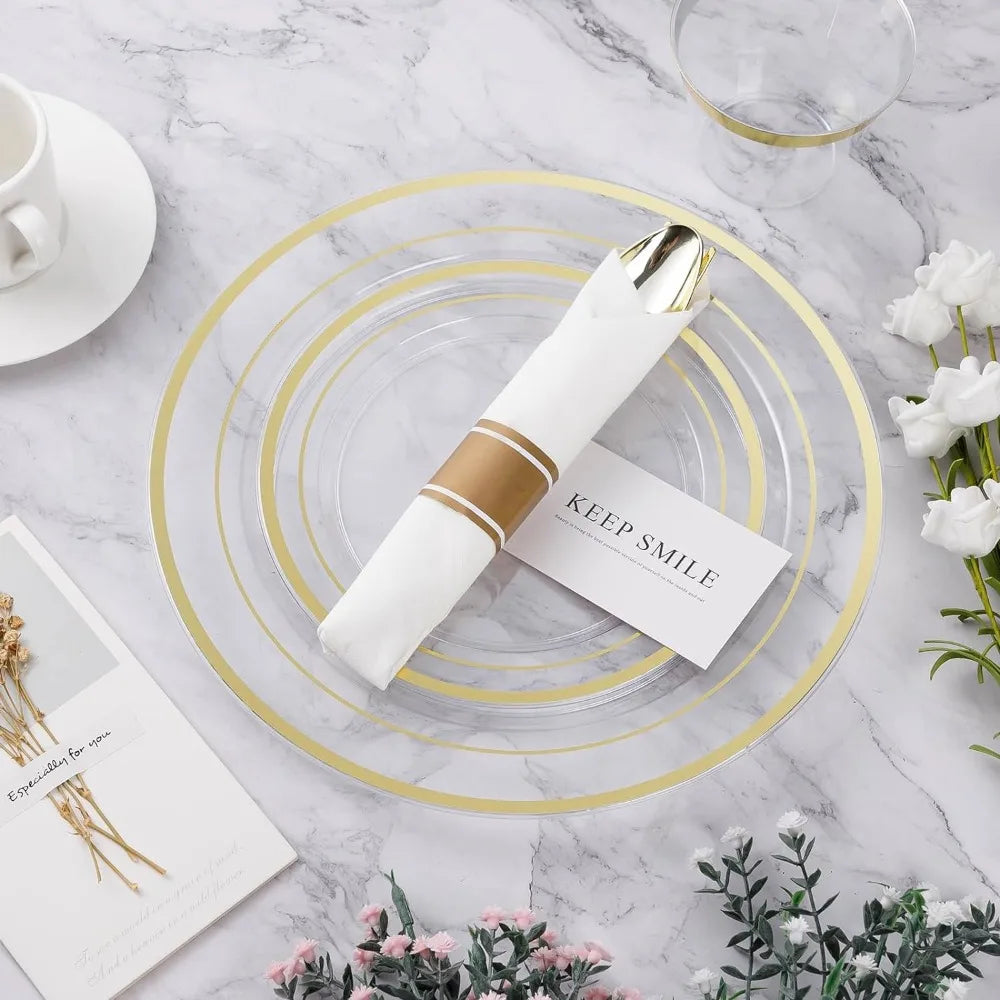 Gold Disposable Party Dinnerware set - CVO Ventures