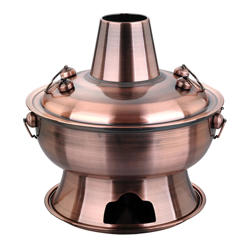 4.5 Liter 36cm Stainless Steel Hot Pot Chinese Charcoal Mongolian Lamb Cooker for Picnic - CVO Ventures
