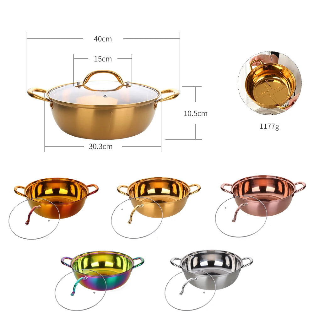 Stainless Steel Hot Pot Single-Layer Cooking Pot - CVO Ventures