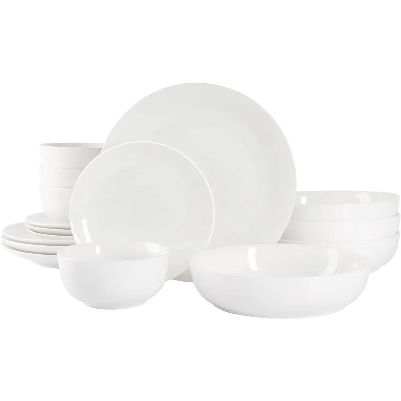 Dining Double Bowl Porcelain Chip and Scratch Resistan