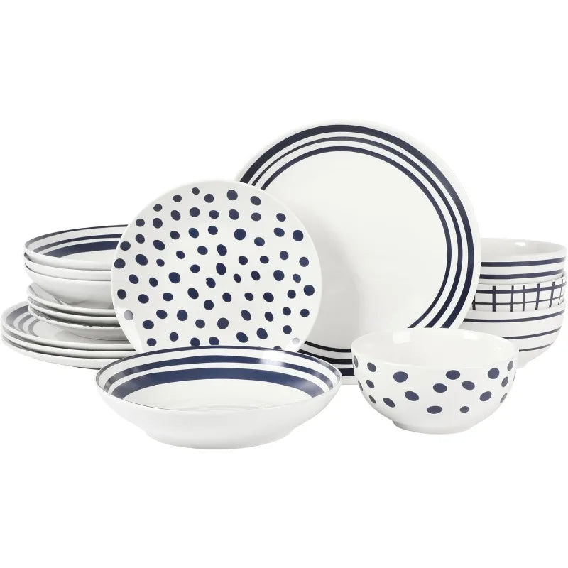 Dining Double Bowl Porcelain Chip and Scratch Resistan