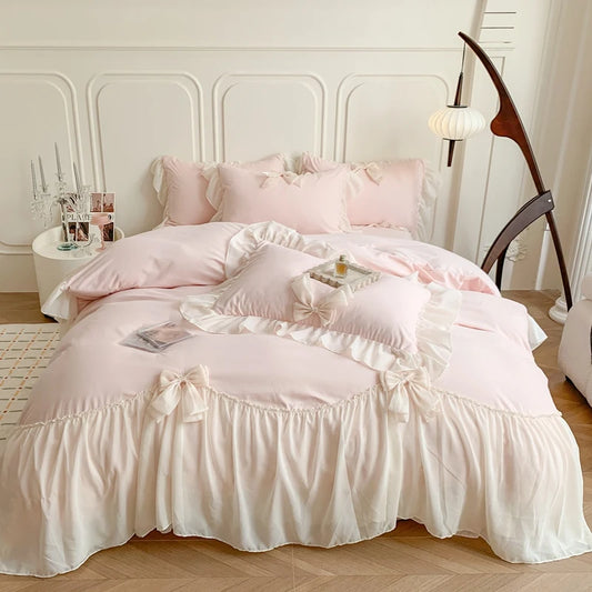 Princess Lace Bow Bedding Set