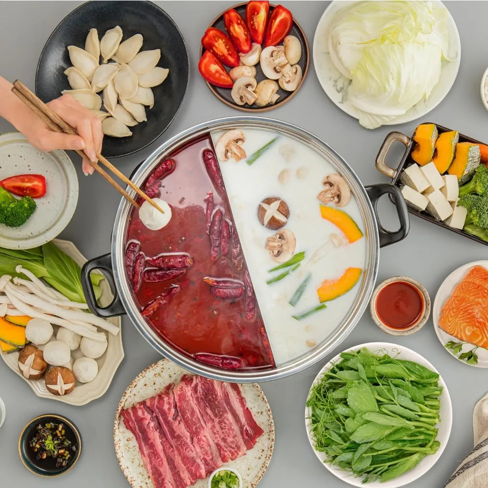 2024 New Dual-Sided Shabu Hot Pot