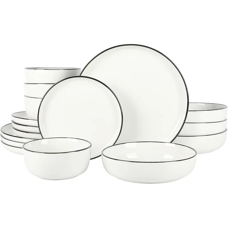 Dining Double Bowl Porcelain Chip and Scratch Resistan