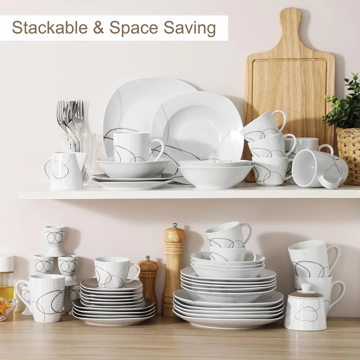 Series Nikita, 50-Piece Dinnerware Sets for 6