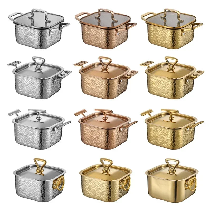 One person, one pot for household and commercial use Square personal hot pot chafing dish 304 stainless steel small hot pot