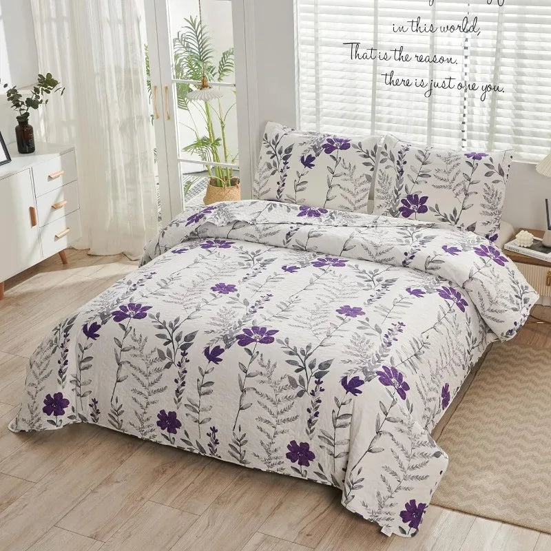 Floral Quilts King Size Lightweight Bedspread