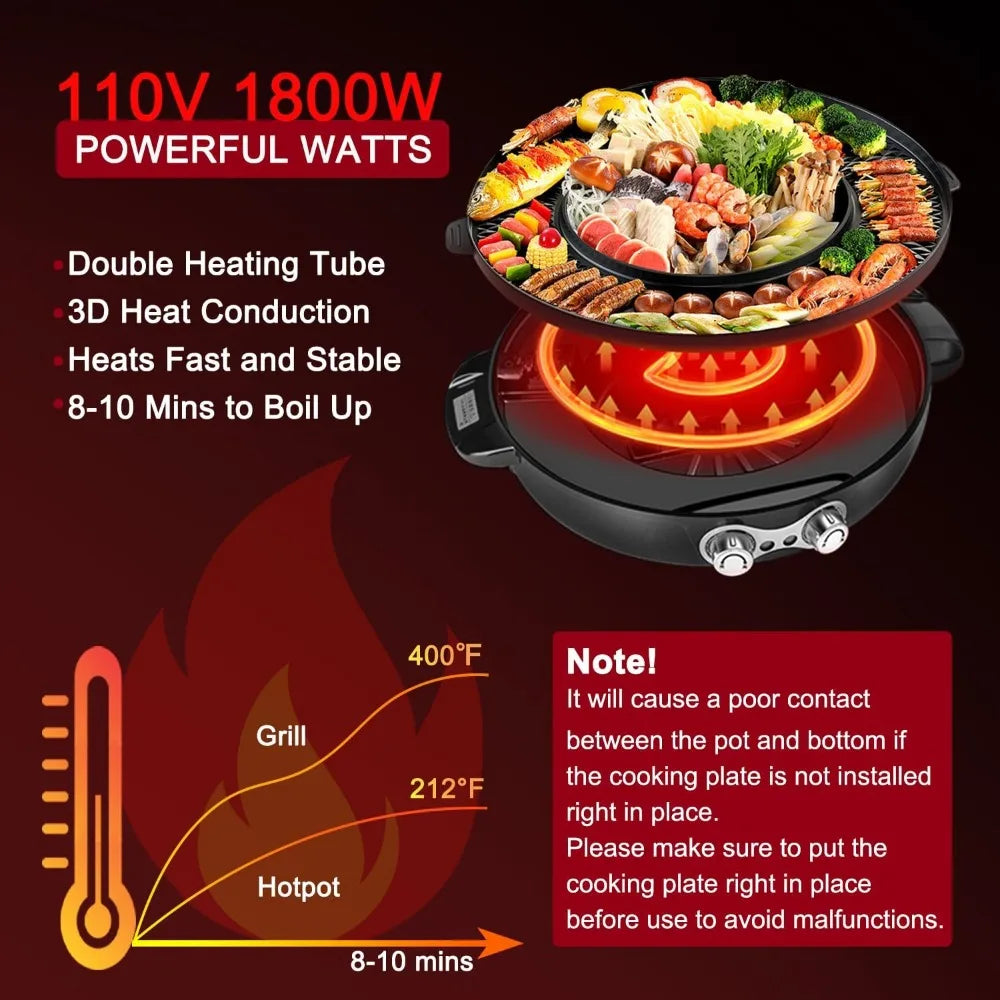 DUO Electric Smokeless Grill and Hot Plate