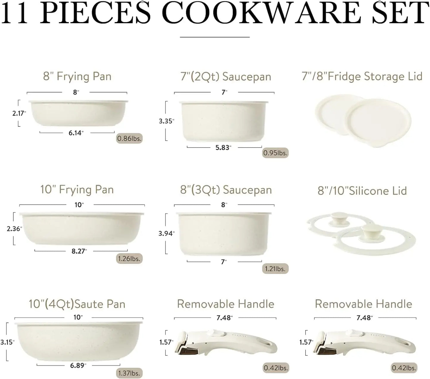 11pcs Pots and Pans Set Non Stick Cookware Sets