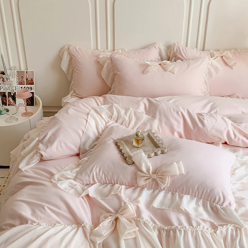 Princess Lace Bow Bedding Set