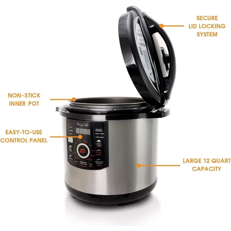 MegaChef 12 Quart Digital Pressure Cooker - CVO Ventures