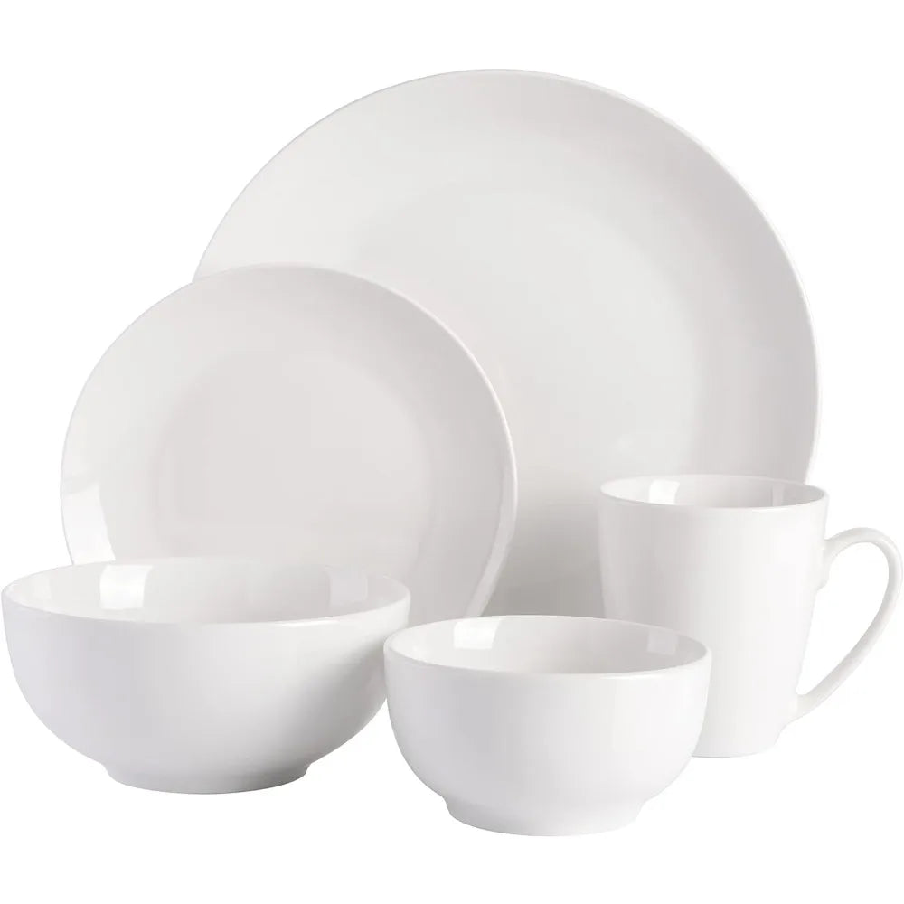 Dinnerware Set, Service for 6 (30pcs), White (Coupe)