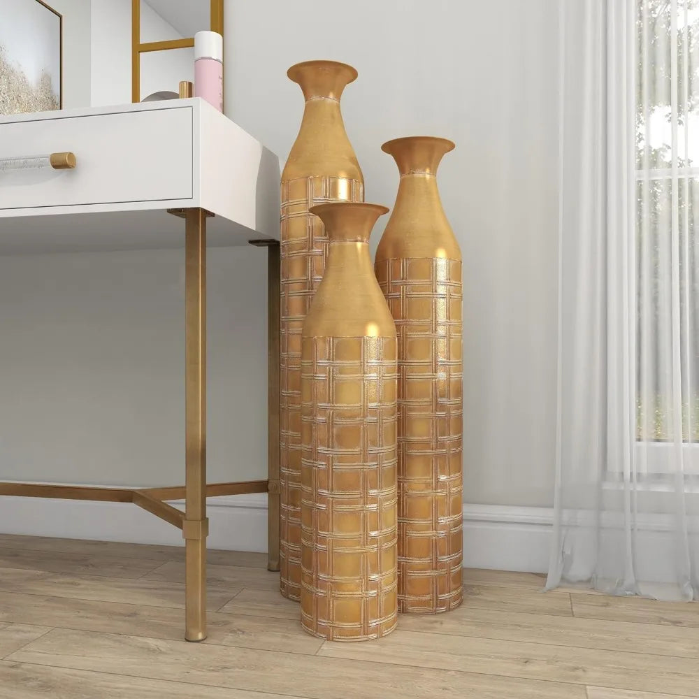 Gold Flower Vase Home Decoration