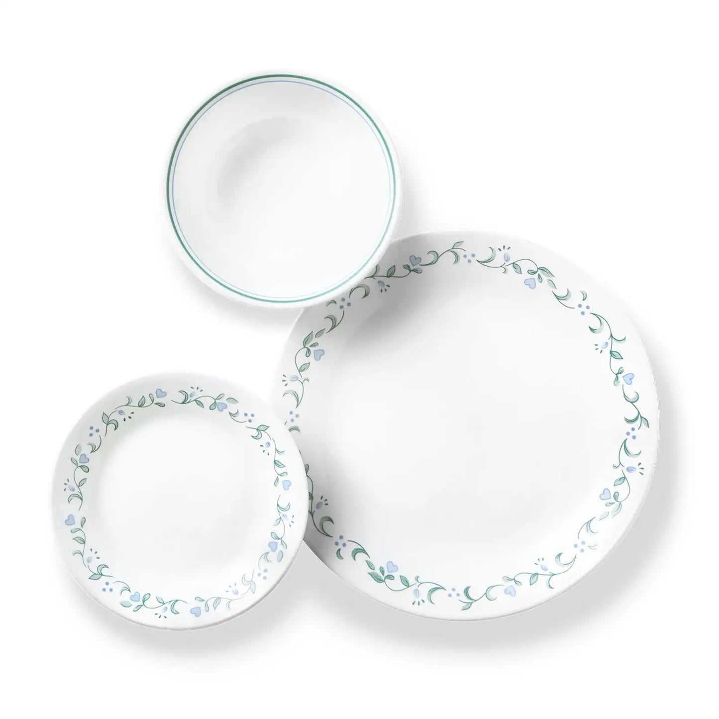 White and Green Round  Dinnerware Set - CVO Ventures