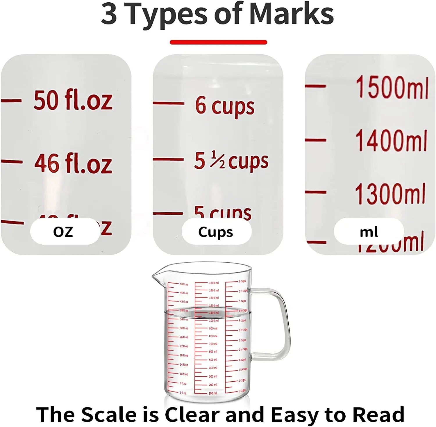 1000ml Glass Measuring Cup with Scale - CVO Ventures