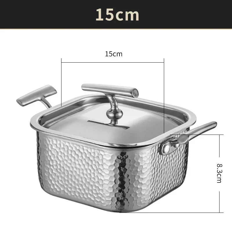 One person, one pot for household and commercial use Square personal hot pot chafing dish 304 stainless steel small hot pot