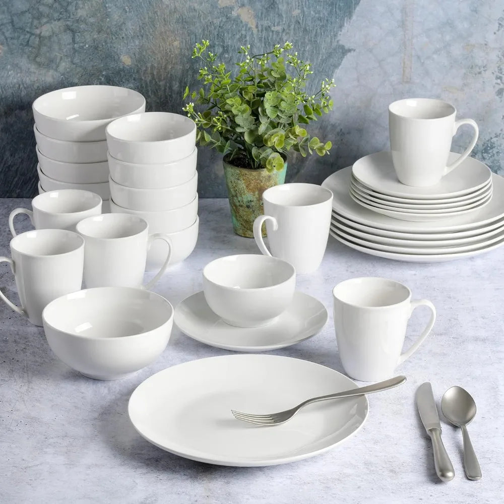 Dinnerware Set, Service for 6 (30pcs), White (Coupe)