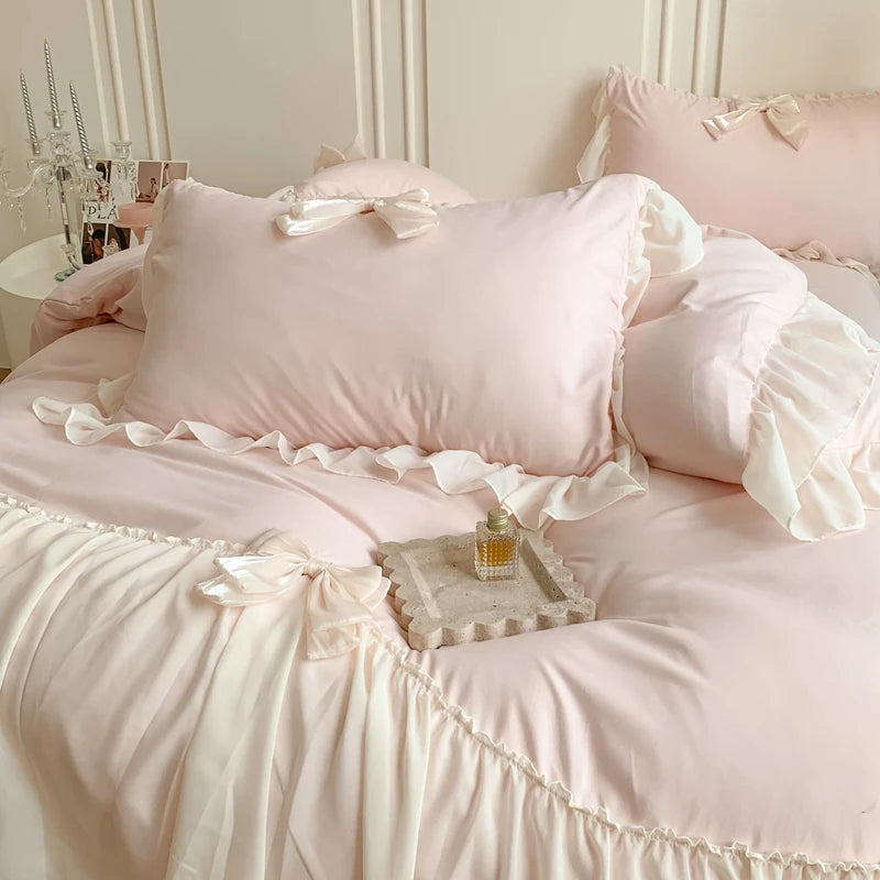 Princess Lace Bow Bedding Set