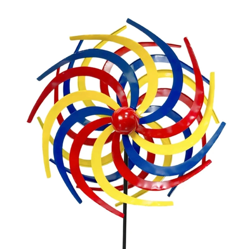 Colorful Wind Spinners with Garden Stake