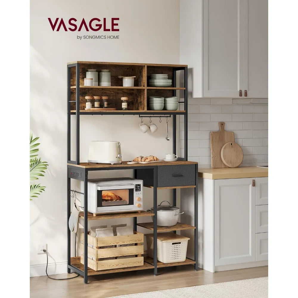 VASAGLE Bakers Rack with Charging Station