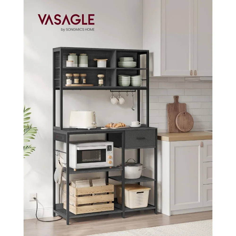 VASAGLE Bakers Rack with Charging Station