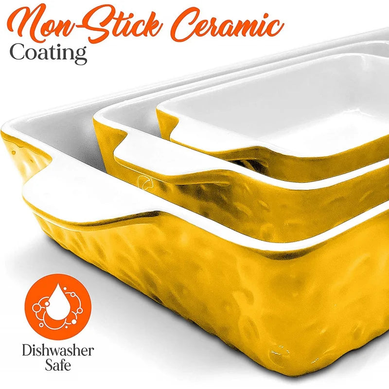 3-Piece Nonstick Casserole Dish for Oven