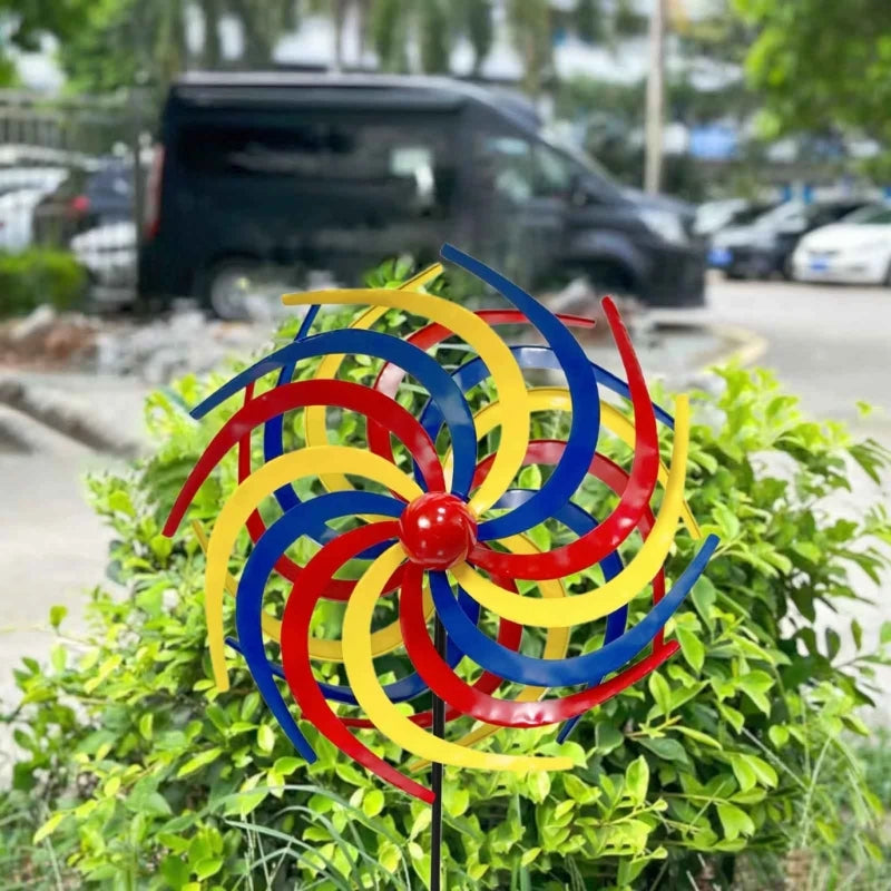 Colorful Wind Spinners with Garden Stake