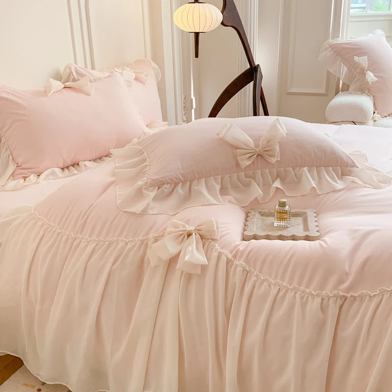 Princess Lace Bow Bedding Set