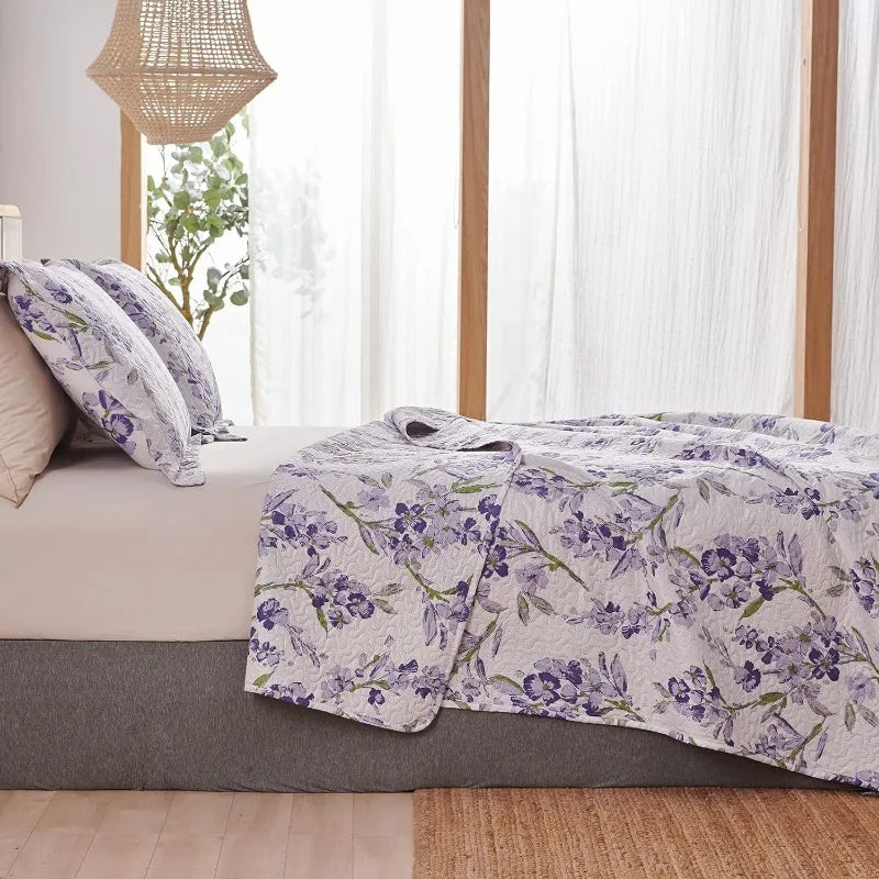 Floral Quilts King Size Lightweight Bedspread