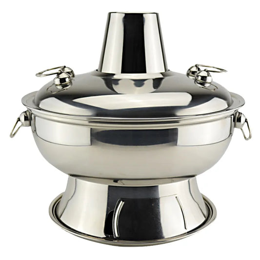 4.5 Liter 36cm Stainless Steel Hot Pot Chinese Charcoal Mongolian Lamb Cooker for Picnic - CVO Ventures