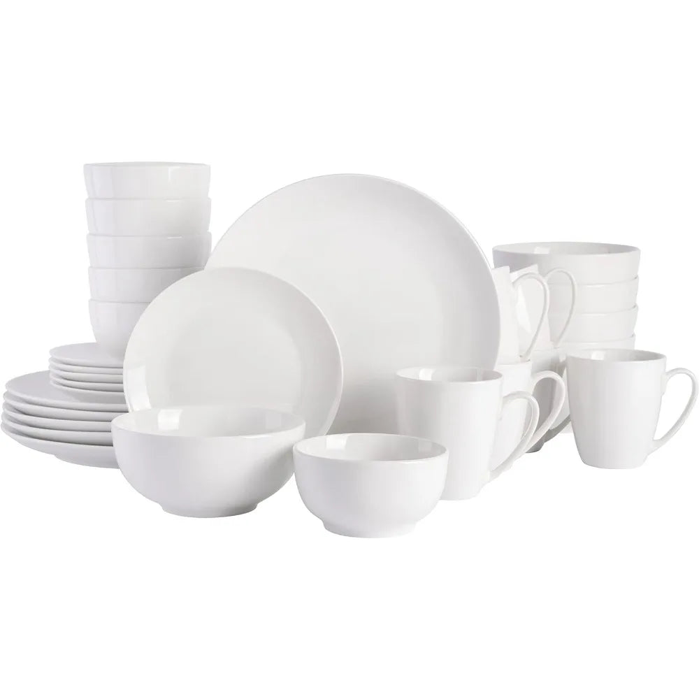 Dinnerware Set, Service for 6 (30pcs), White (Coupe)