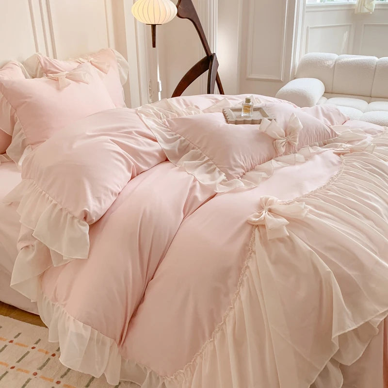 Princess Lace Bow Bedding Set