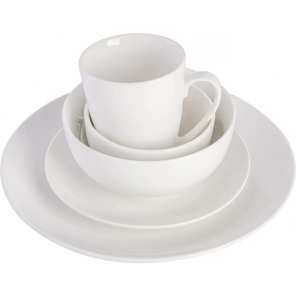 Dinnerware Set, Service for 6 (30pcs), White (Coupe)